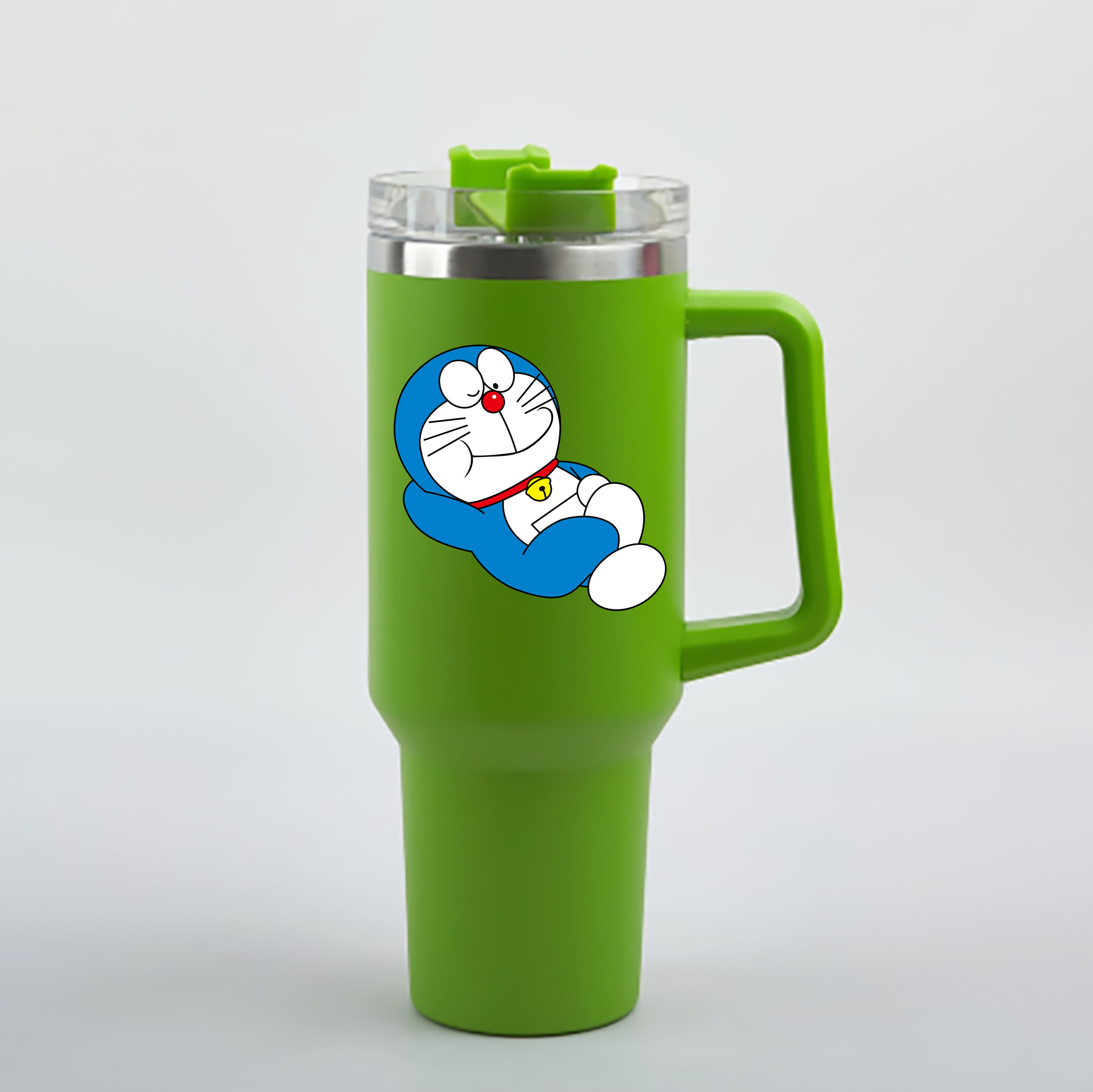 （画像用） ドラえもん Doraemon 1200mL車用タンブラー - クリスタルステッカー（プラスチックストロー付き）